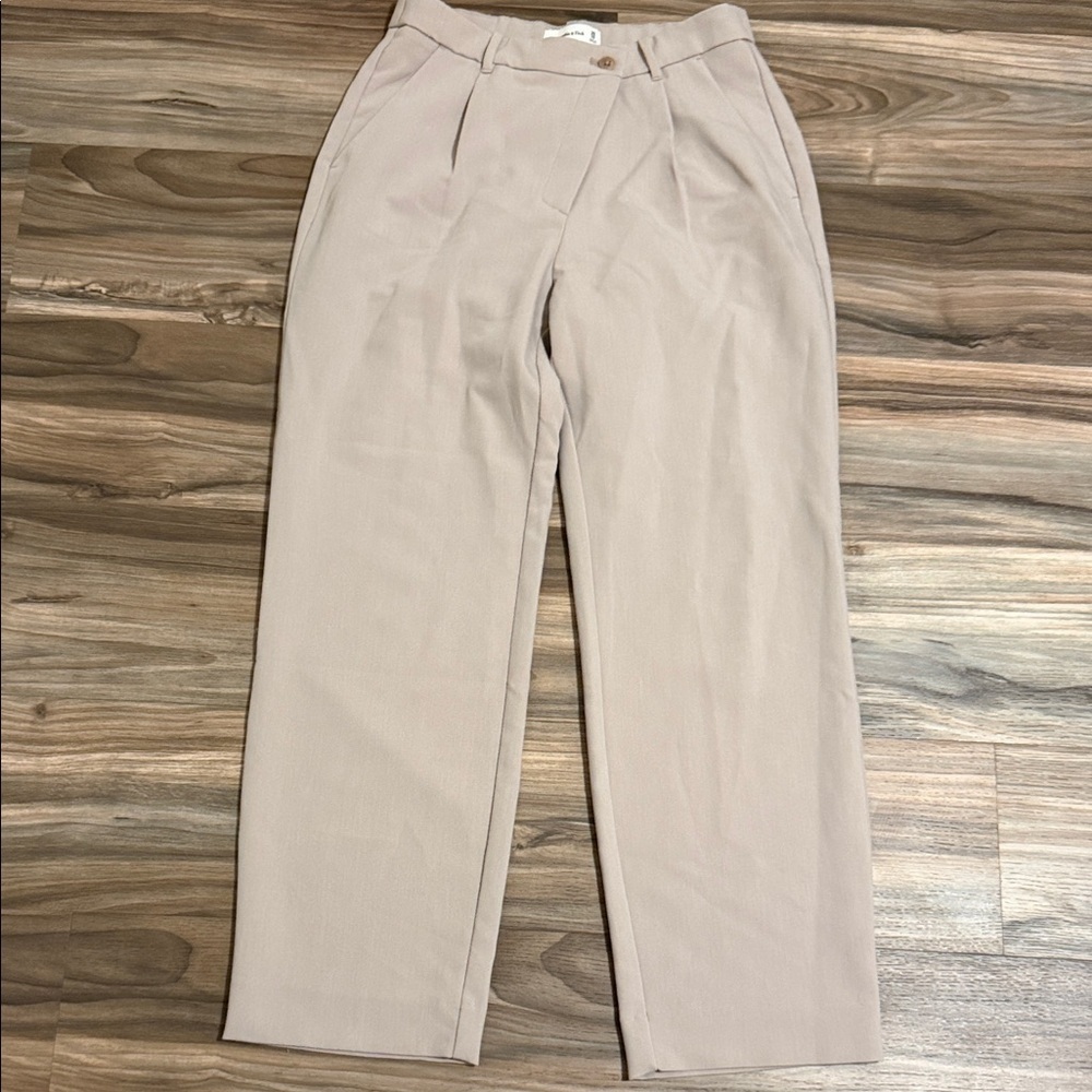 Abercrombie & Fitch Criss Cross Tailored Wide Leg Trousers Khaki Women’s Sz. 10